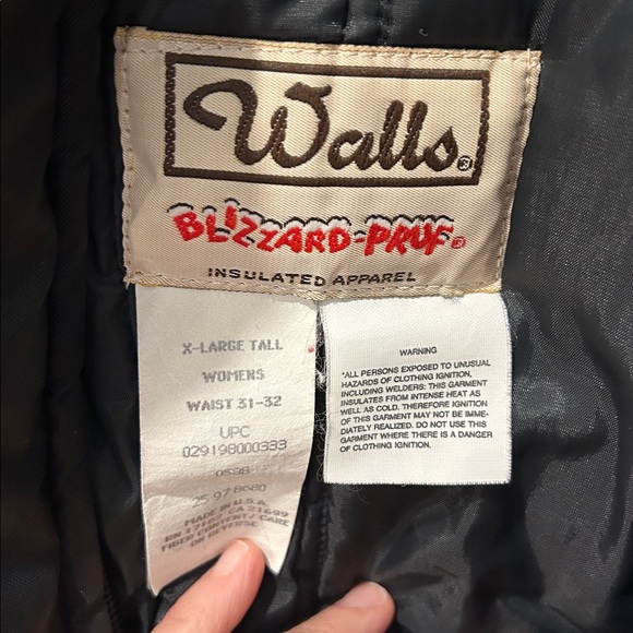 Walls Vintage Blizzard Pruf Insulated Snow Bibs Snowmobile Ski XL Tall - Picture 5 of 9